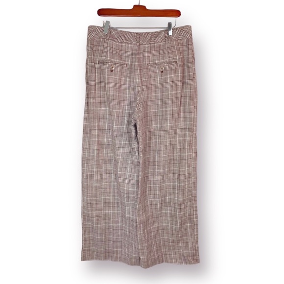Anthropologie Maeve Pleated Plaid Trousers 14 NWT - Picture 7 of 11